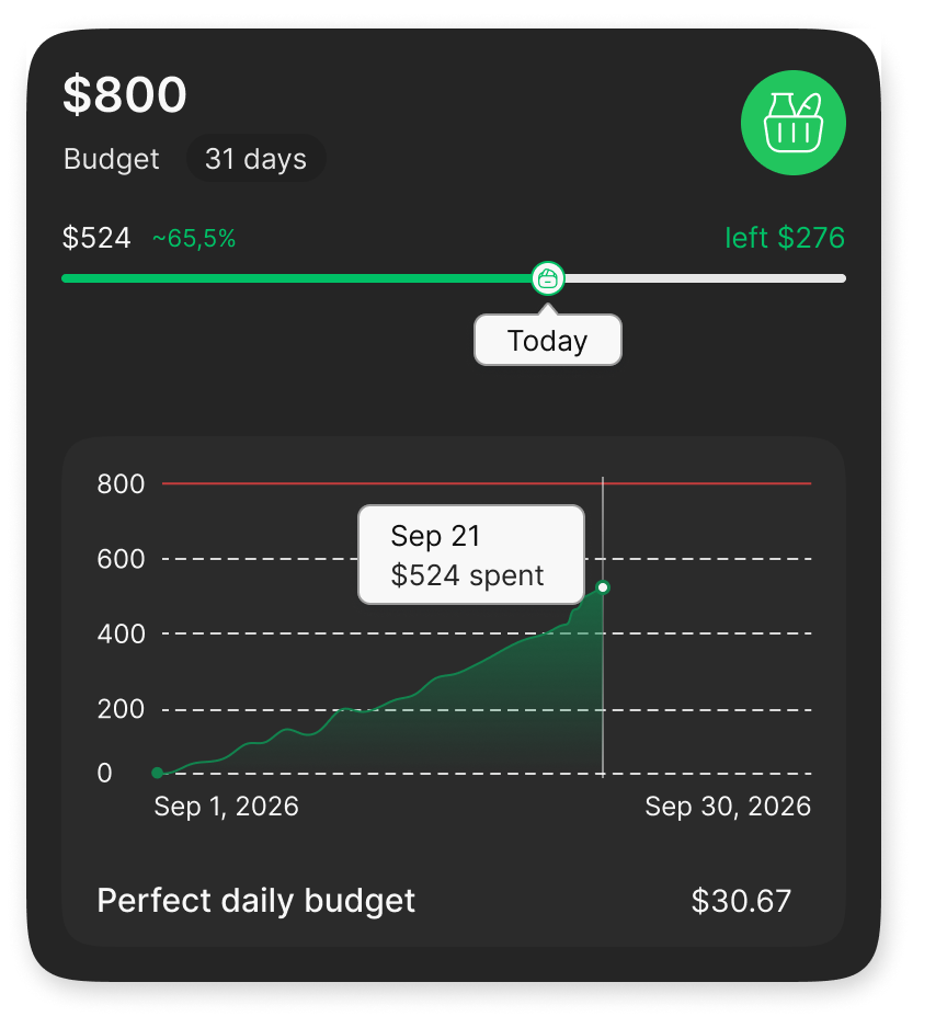 Budget progress chart